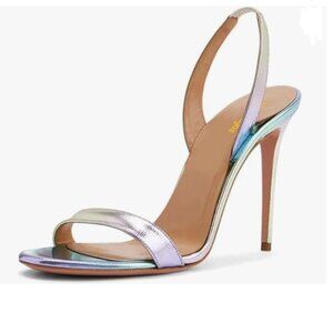 Wo Wagas Purple Gradient Super High Heel Slingback Sandals Open Toe Slip On Shoe